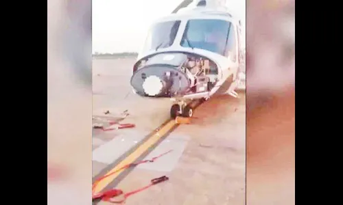 माथेफिरूकडून हेलिकॉप्टरची तोडफोड