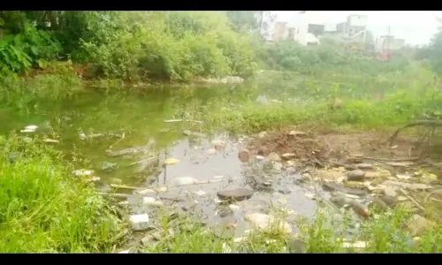 तलाव ओव्हरफ्लो झाल्याने बाळकृष्ण नगरमधील घरात पाणी