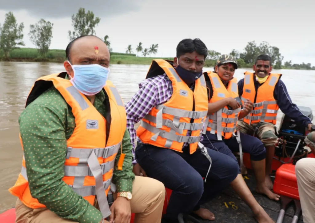 कोल्हापूर जिल्हा आपत्ती व्यवस्थापना कडून पेठ वडगाव परिसरासाठी बोटीची सोय