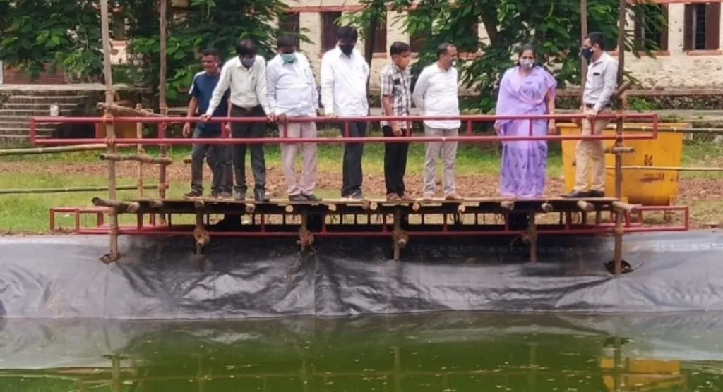 सातारा : पालिका पदाधिकाऱ्यांनी केली विसर्जन तळ्याची पाहणी