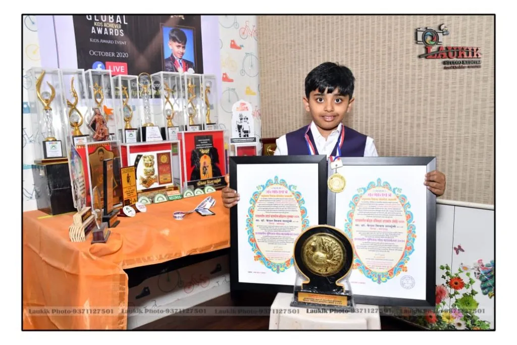 कोल्हापूर : विश्वविक्रमवीर डाॅ. केदार साळूंखे ग्लोबल किड्स ॲचिव्हर्स अवॉर्ड 2020 या आंतरराष्ट्रीय पुरस्काराने सन्मानित