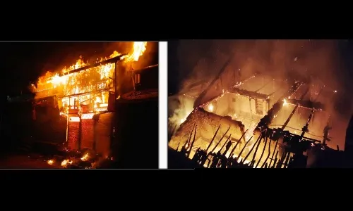 कणकवलीत दोन दुकाने आगीत बेचिराख