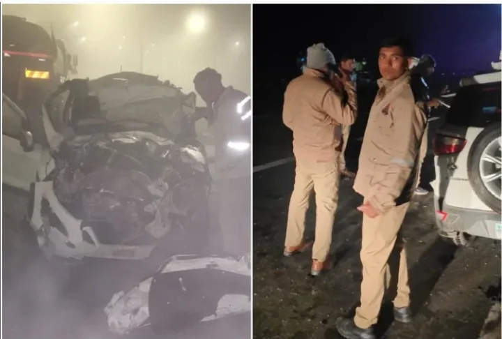 कन्नौजमध्ये भीषण अपघात; रस्त्यावर उभ्या असलेल्या ट्रकला कारची धडक; 6 जण ठार