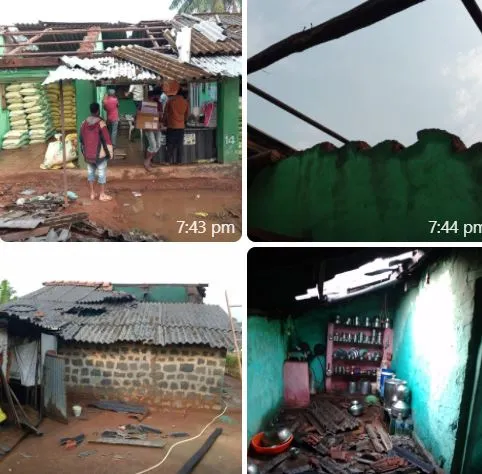 पाटगांव परिसराला वादळी वाऱ्यासह पावसाचा तडाखा