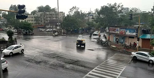 कोल्हापूर शहरासह परिसरात पावसाची हजेरी (video)