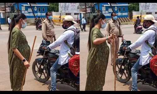 तीव उन्हात लॉकडाउन लागू करतेय गरोदर डीएसपी