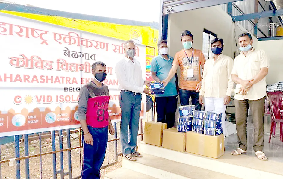 जनसंपदा फौंडेशनतर्फे म.ए.समितीच्या कोविड सेंटरला मदत