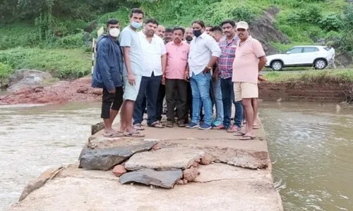 खचलेल्या भगवंतगड कॉजवेची आमदार नाईकांकडून पाहणी