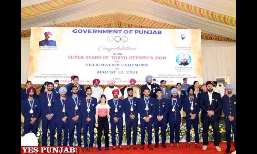 पंजाब शासनातर्फे ऑलिम्पिक क्रीडापटूंचा गौरव