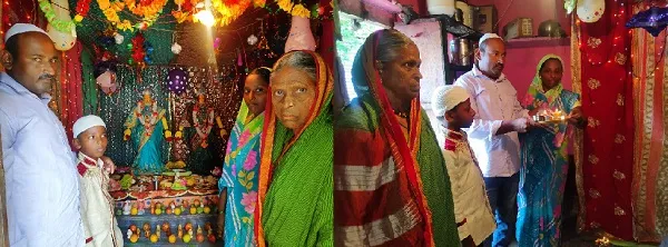 सिंदखेड येथे मुस्लिम कुटुंबात गौराईचे थाटामाटात पूजन