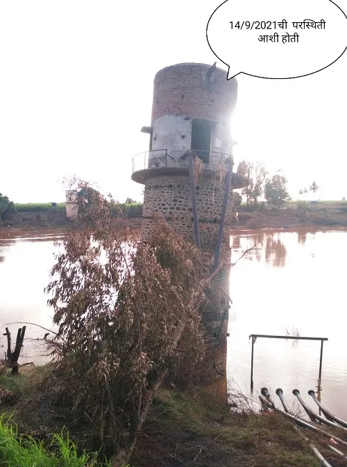 सांगली : ढवळी येथील इरिगेशन जॅकवेल कृष्णा नदीत कोसळला