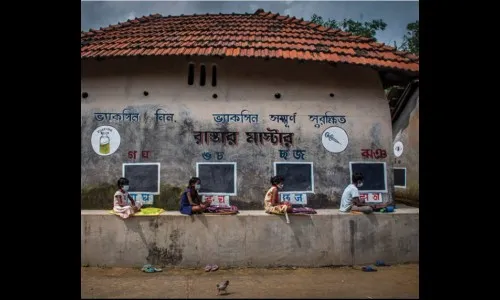 घराच्या भिंतीचा झाला फळा…