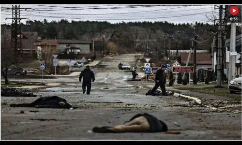 कीव्हच्या रस्त्यांवर मृतदेहांचा खच