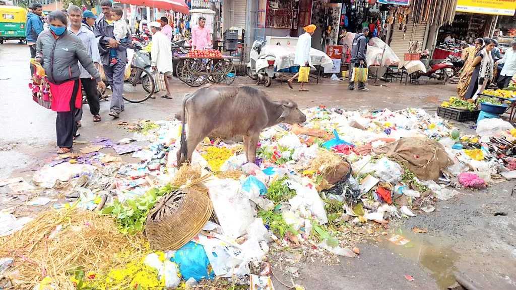 शहरात जागोजागी कचऱयाचे ढिगारे