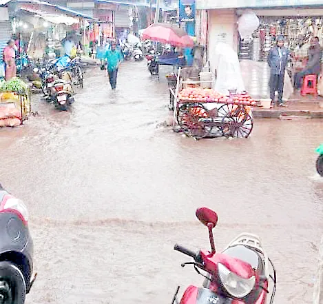 ढगांच्या गडगडाटासह शहराला जोरदार पावसाने झोडपले