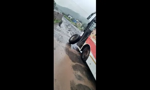 धावत्या शिवशाही बसचे चिपळूणनजीक चाक निखळले