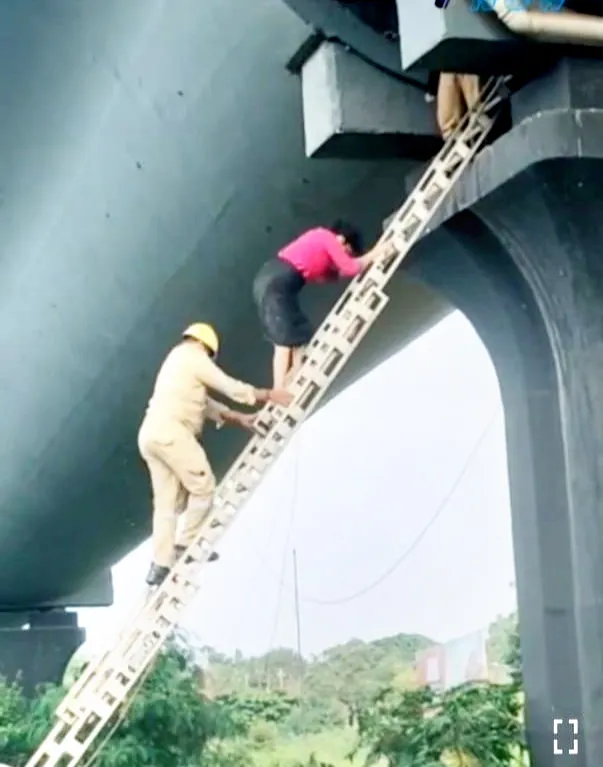 मनोरूग्ण महिला दाबोळीतील उड्डाण पुलाच्या खांबावर चढल्याने खळबळ