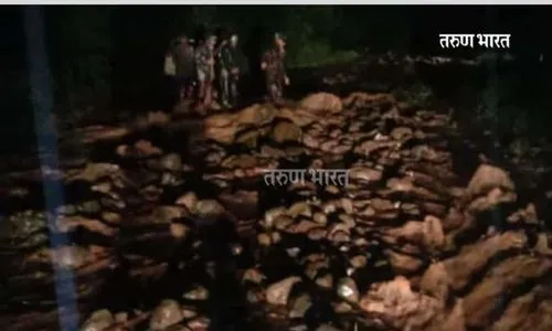 पाल घाटात दरड कोसळल्याने तीन तास वाहतूक ठप्प