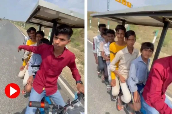 भंगारातून तयार केली 7 सीटर बाइक