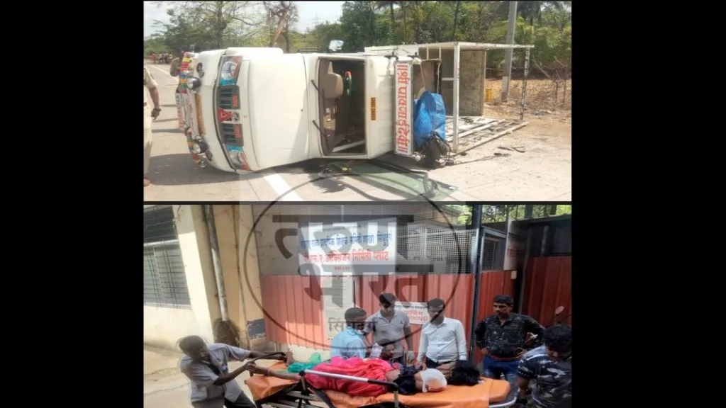 लग्नाच्या व्हराड घेऊन जाणाऱ्या गाडीला वागदे येथे अपघात !