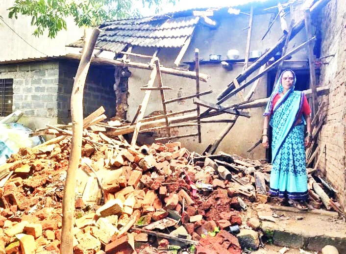 House collapse damage at Hangarga