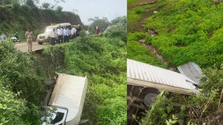 Four-wheeler falls in Waghbeel Ghat, one injured