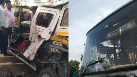Hatkalangale Ramalinga road accident woman and child injured