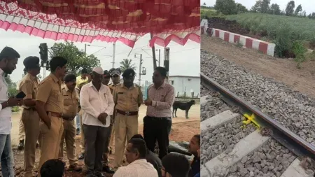 Railway agriculture protest against railways in Vasgade sangli