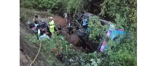 Eight passengers died after the bus fell into the valley