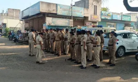 Appearance of the police cantonment at the Kumbhoj market