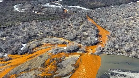 Rivers turned orange in Alaska