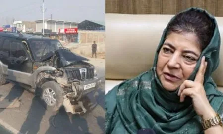 Former Chief Minister Mehbooba Mufti's car met with a terrible accident