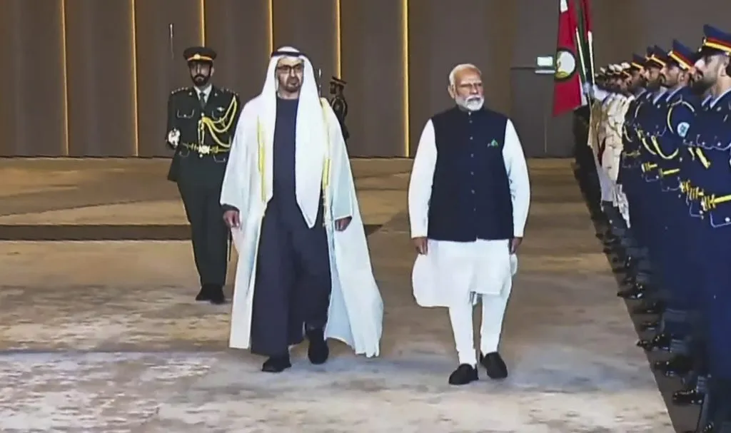 Prime Minister Modi's welcome to Abu Dhabi