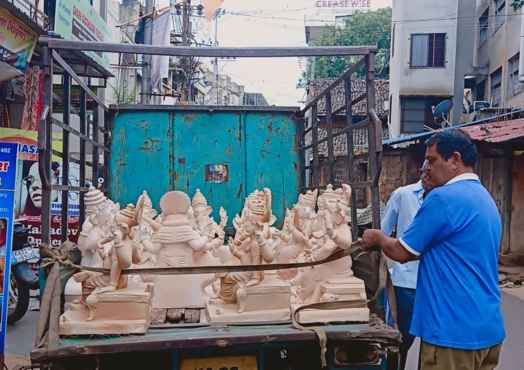 Other states Ganesha idols are getting ready for the festival