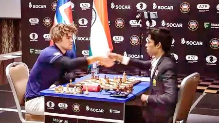 Pragyanand's first 'classical' win over Carlson