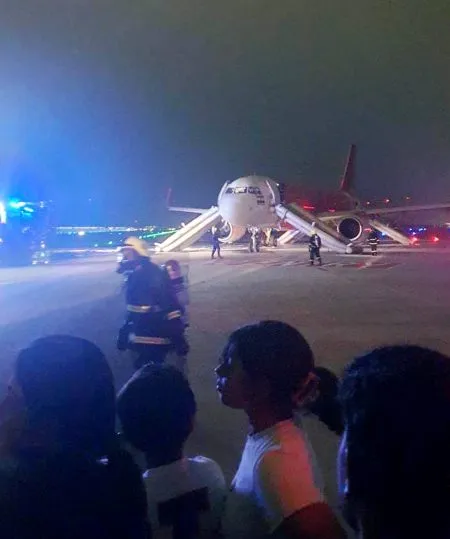 Air India plane catches fire in engine