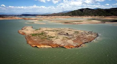 Due to drought, a submerged settlement came to light