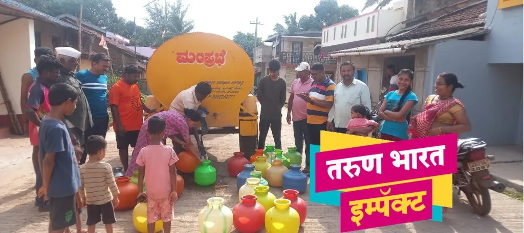 अखेर ओलमणी येथे टँकरद्वारे पाणीपुरवठा सुरू Finally, water supply through tankers has started at Olmani