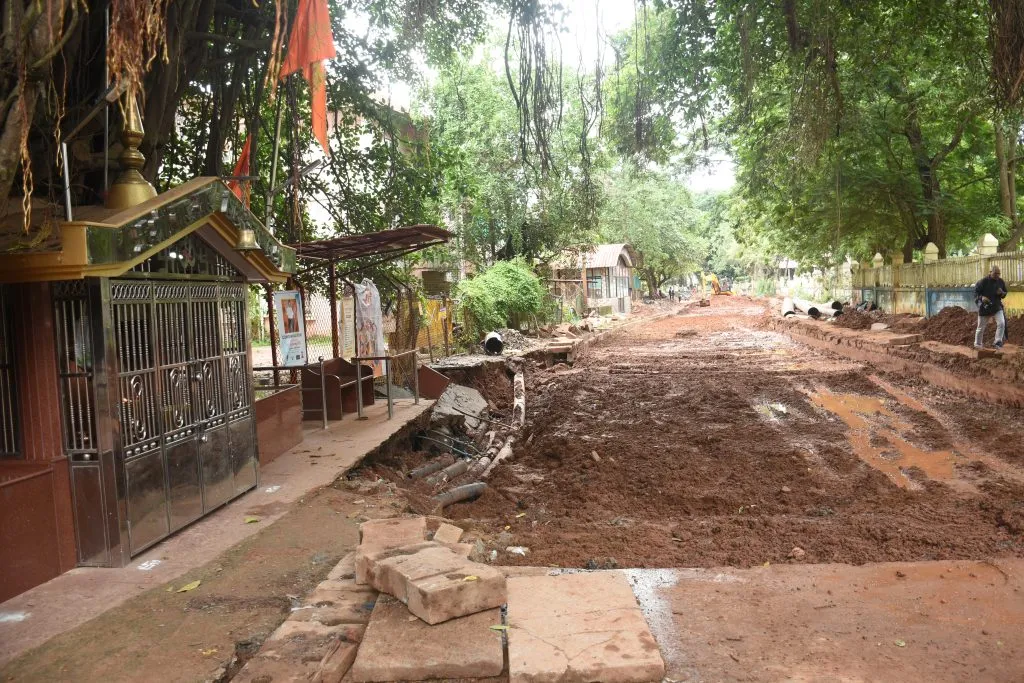 पणजीतील मुख्य रस्त्यांचे काम पूर्ण The work of main roads in Panaji is complete