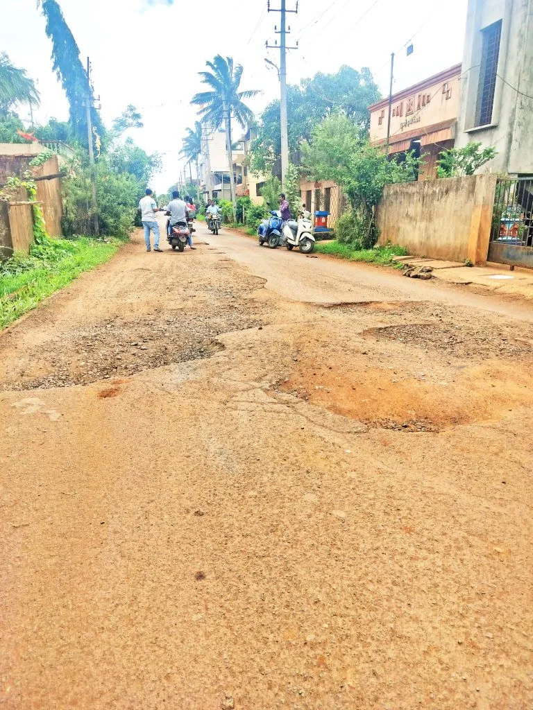The road to Machhe Industrial Estate is potholed