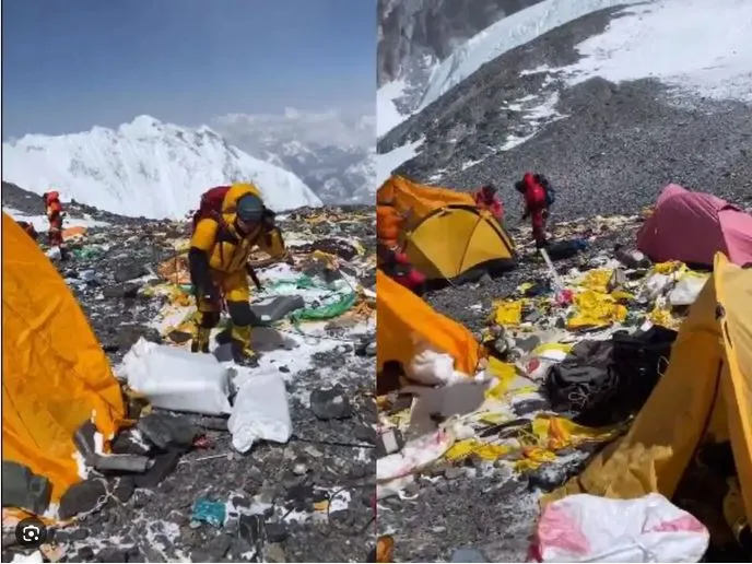 माऊंट एव्हरेस्टचे झालेय कचराकुंड Mount Everest has become a garbage dump