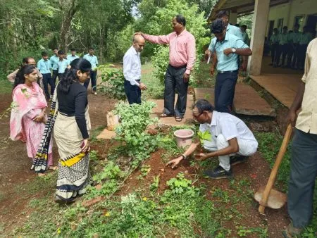 Plantation of trees in Baburao Thakur College by all public services