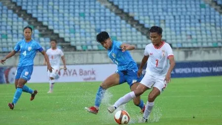 India-Myanmar women's football match tied