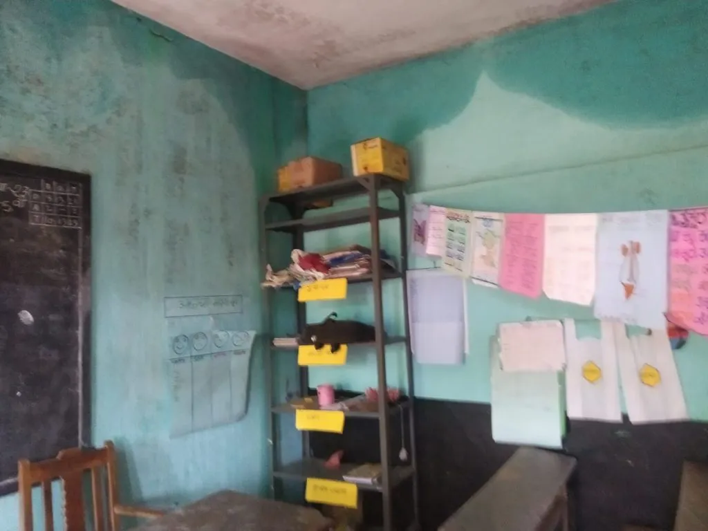 Kanburgi Marathi School roof leak