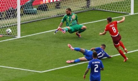 Italy out of the tournament, beaten 2-0 by Switzerland