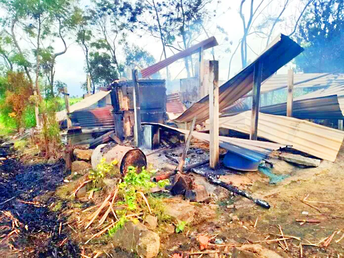 Mother and daughter burnt to death in a hut fire