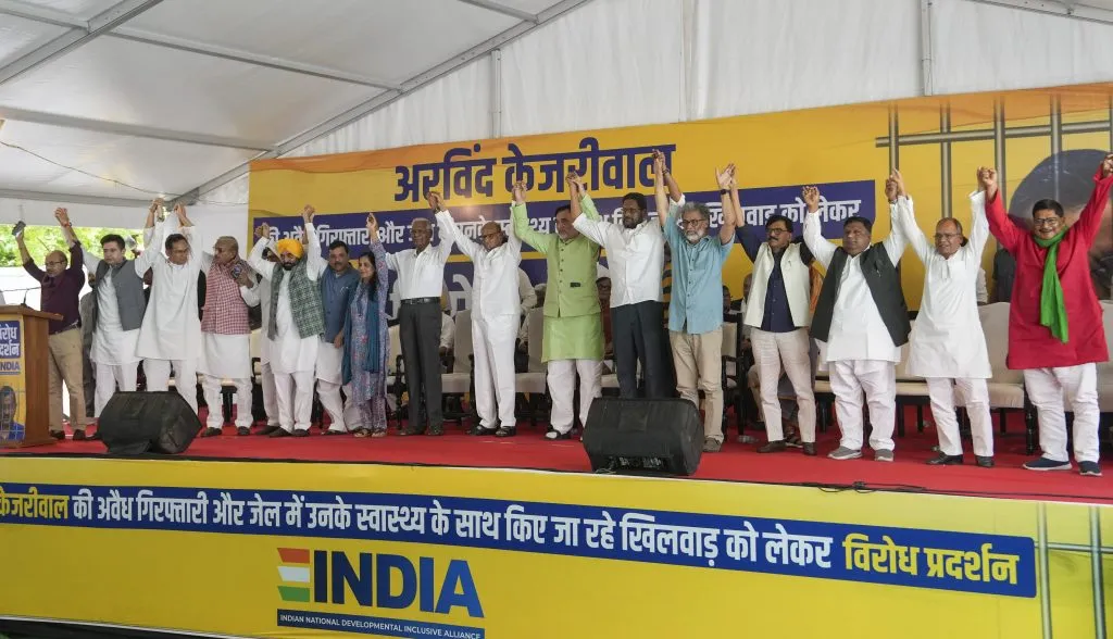 Rally in support of Kejriwal at Jantar-Mantar