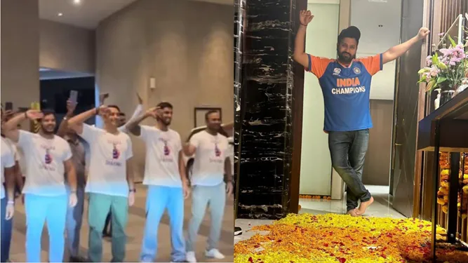 A warm welcome to the world champion captain at home