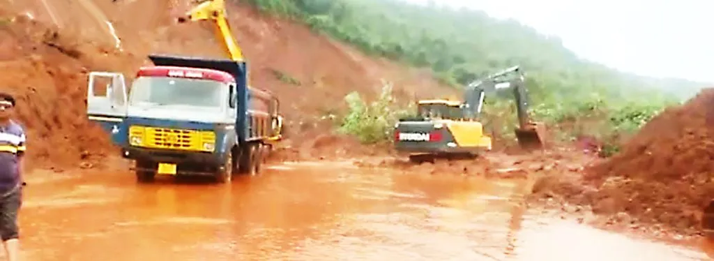 The work of removing soil debris continues