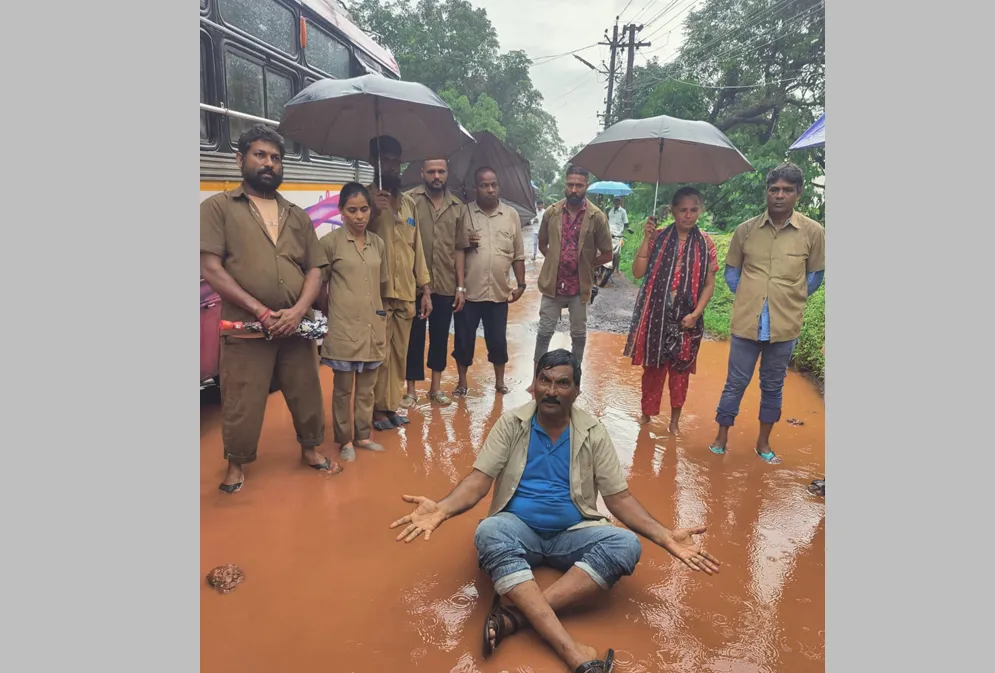 Bus owner's innovative movement for road repair